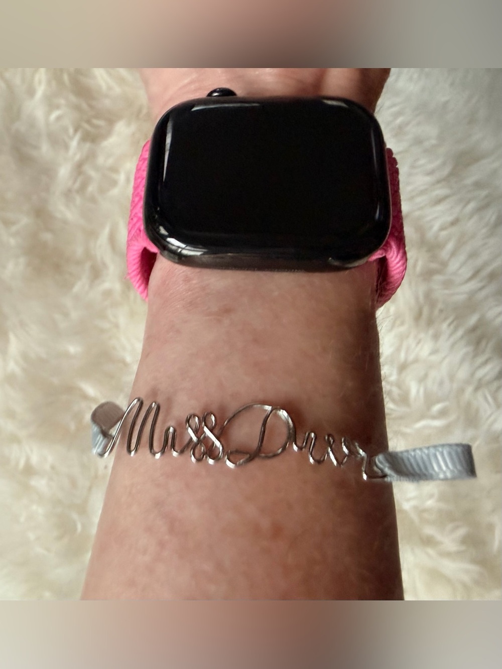 Dior ‘MISS DIOR’ Silver Cursive Bracelet w Miss Dior EAU DE PARFUM Sample GWP